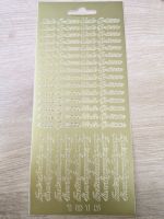 Kartenschmuck Sticker Motivsticker -Viele Grüße & Entschuldigung- gold